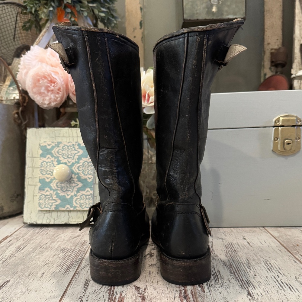 FREEBIRD CROSBY BOOTS | BLK DISTRESSED LEATHER | MOTO FESTIVAL | Free People | 9 - Picture 6 of 15